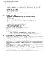 Đề cương ôn tập Học kì 2 Tiếng Anh 12 năm 2024–2025 trường THPT Việt Đức (Hà Nội)
